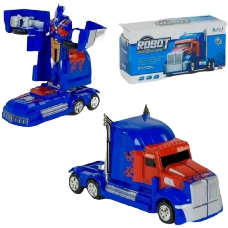 Trailer Optimus Prime Con Luz Transformers Azul-Rojo 