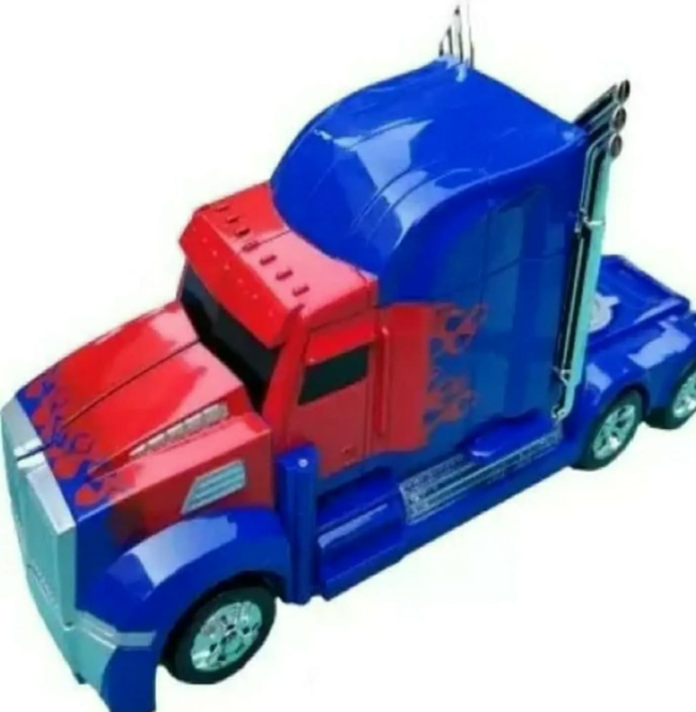 Trailer Optimus Prime Con Luz Transformers Azul-Rojo 