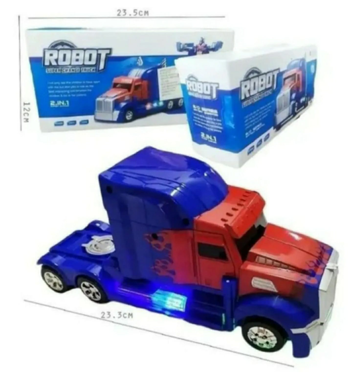 Trailer Optimus Prime Con Luz Transformers Azul-Rojo 