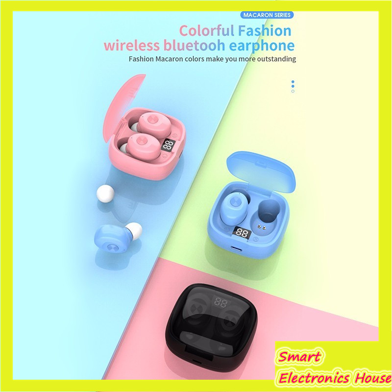 Audifonos TWS Hi-Fi Con Bluetooth y Pantalla LED Resistente Al Agua Rosa