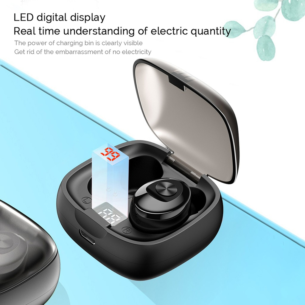 Audifonos TWS Hi-Fi Con Bluetooth y Pantalla LED Resistente Al Agua Negro