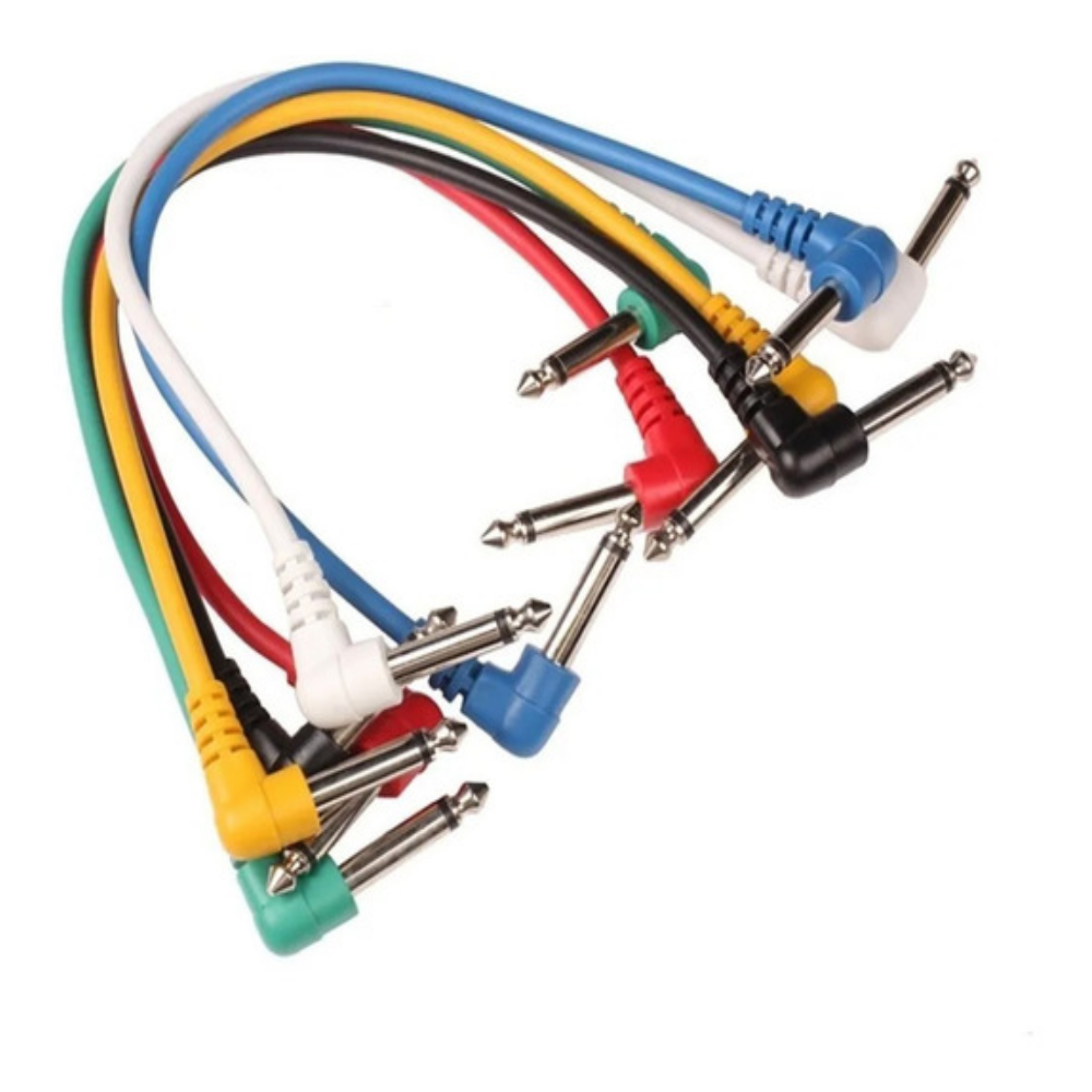 Juego De 5 Cables De Colores Para Parcheo De 1mt Plug A Plug 6.3