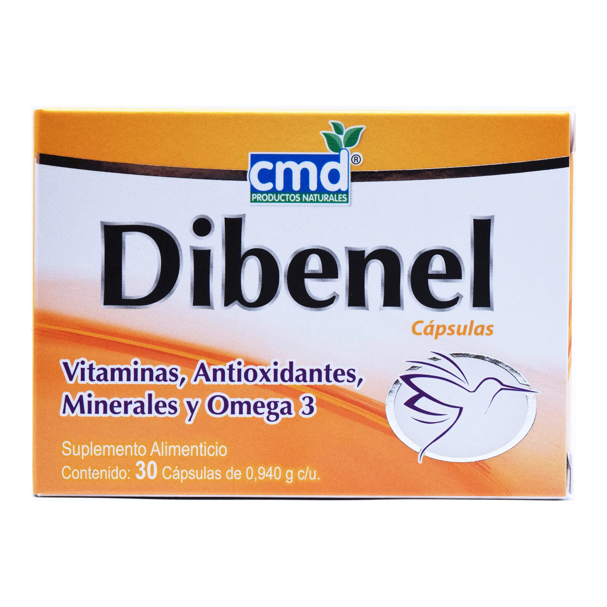 Dibenel, 30 Capsulas, 0.940 g c/u, Vitaminas, Antioxidantes, Minerales y Omega 3