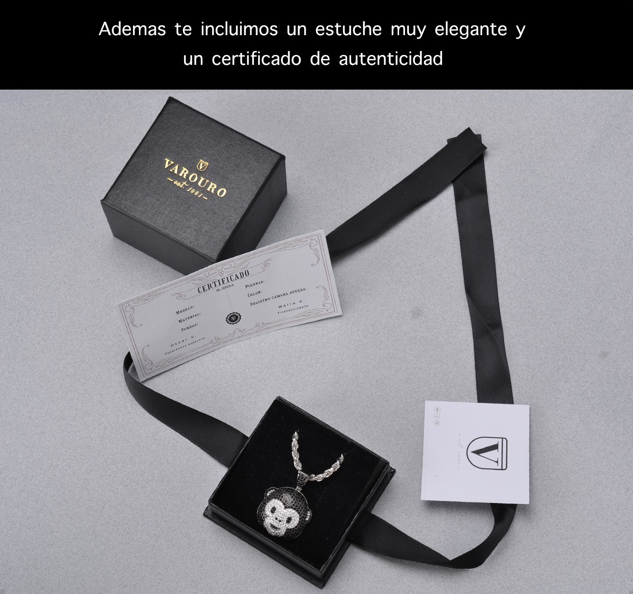 Dije Emoji Mono Y Cadena Torzal Plata 925 Italia + Estuche.