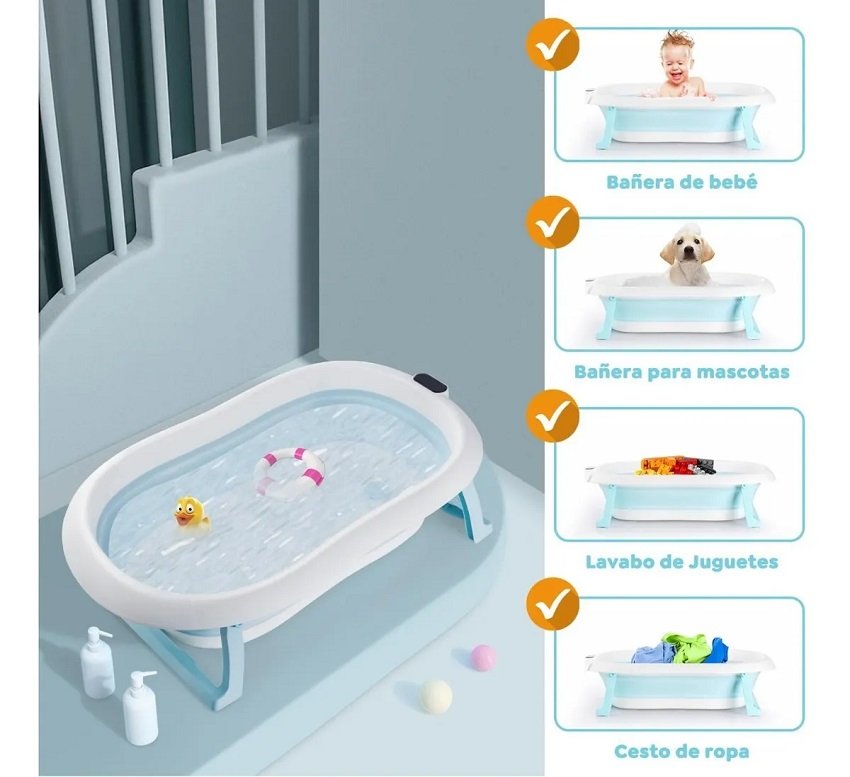 Bañera plegable para bebes tina plegable de plastico multifuncional para  bañar