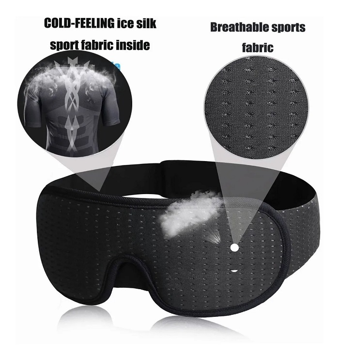 Antifaz 3d Para Dormir Adjustable Respirable + Tapones Oidos