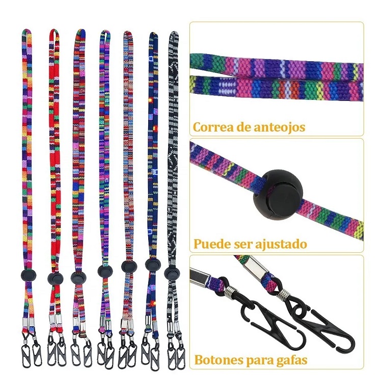 Correa Cordon Lentes Unisex Ajustable Para Lentes. 7 Piezas