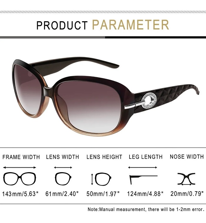 Lentes De Sol Mujer Polarizados Dama Uv400 Marron Degradado