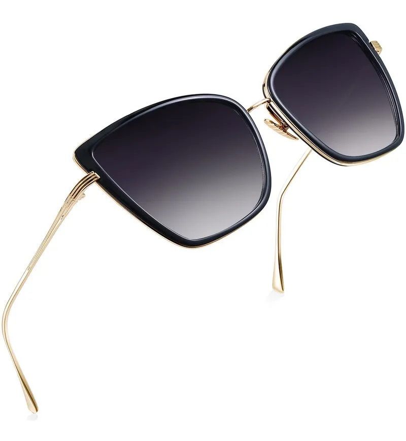 Lentes De Sol Mujer Gafas De Moda Para Dama Ojos Gato Negros