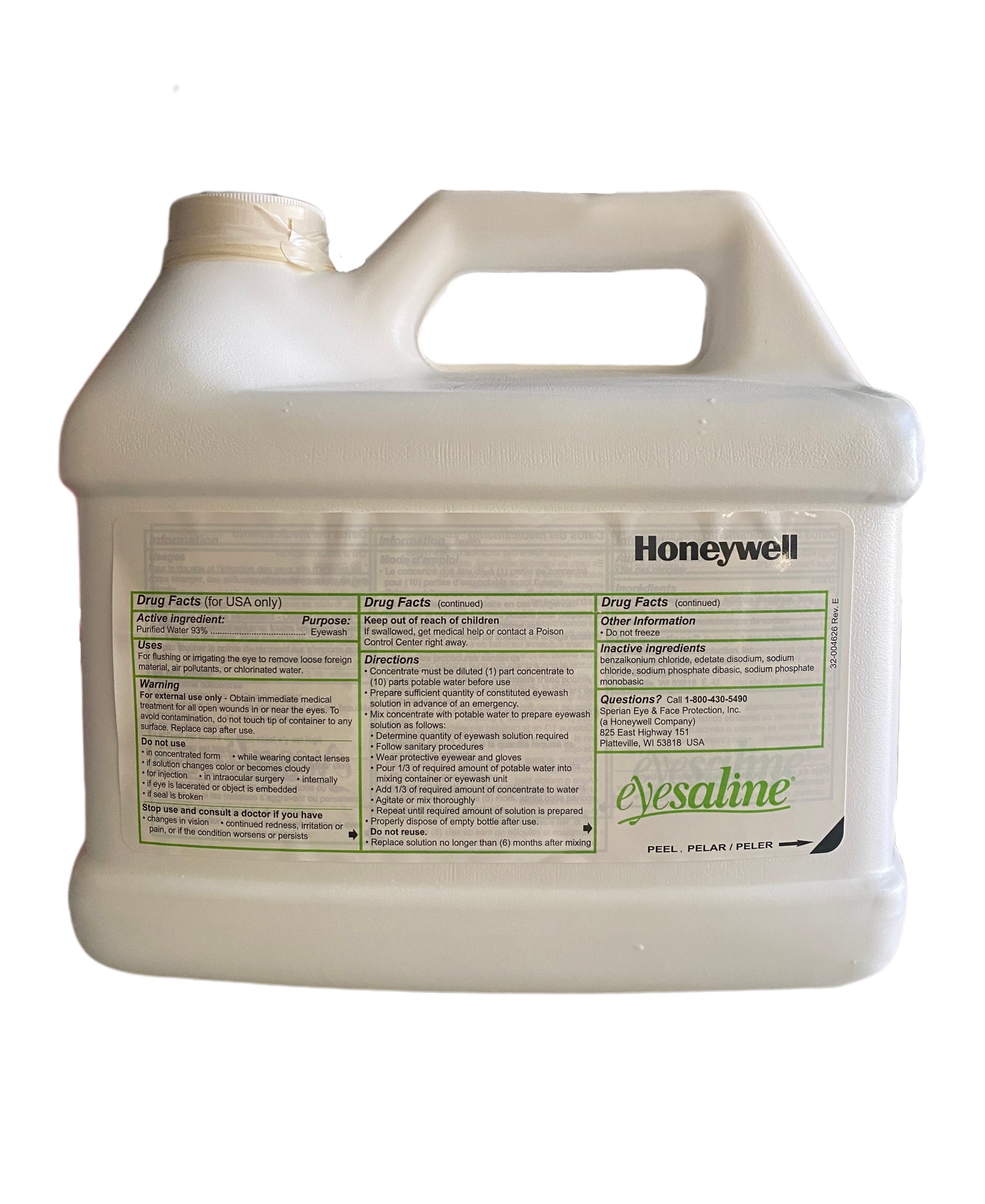 Concentrado Eyesaline Estación Lavaojos 180 Oz (5.32 L)