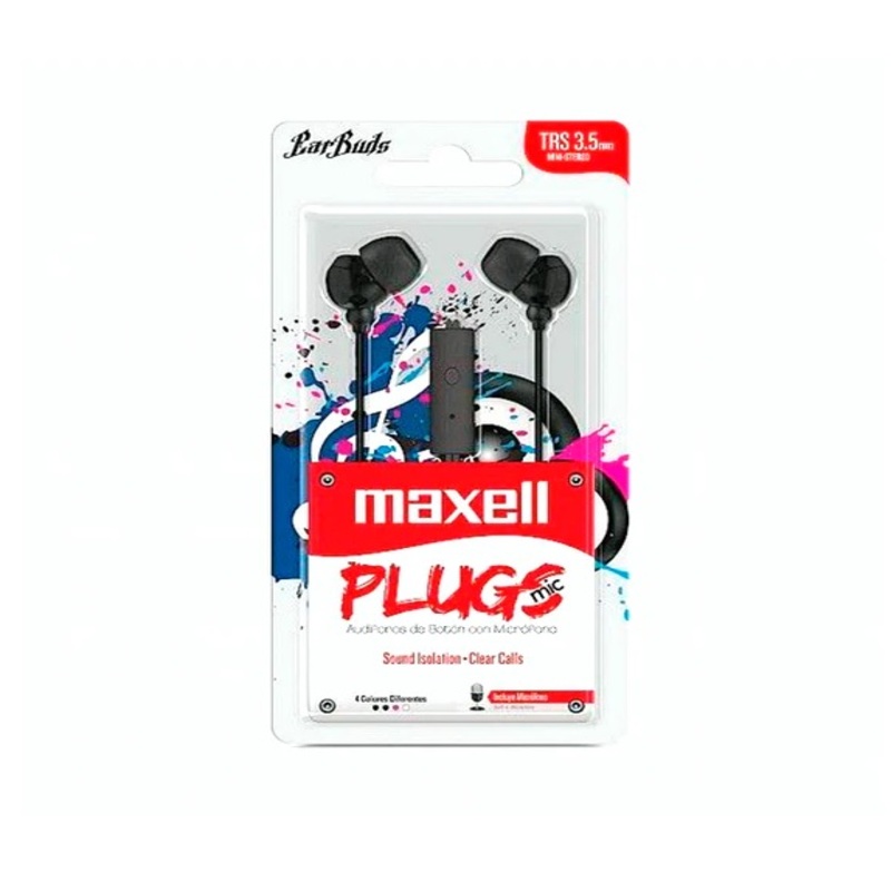 Audifonos Maxell Plugs Con Micrófono Alambrico