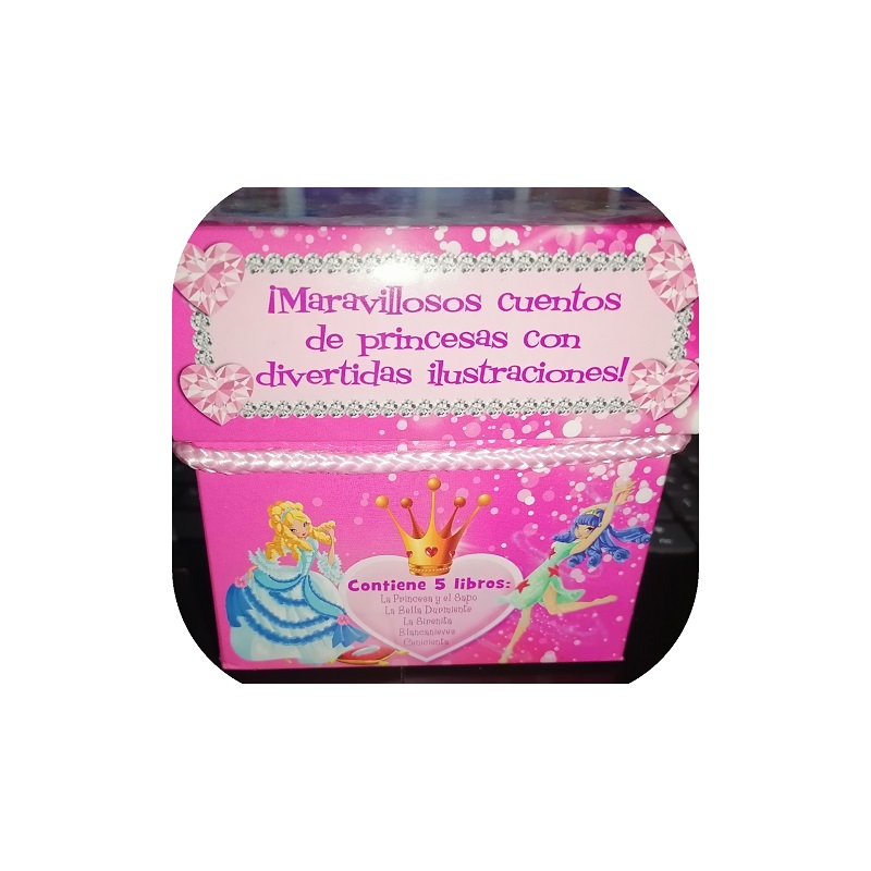 Cofre De Cuentos Para Niñas Princesas Magicas Incluye 5 mini libros