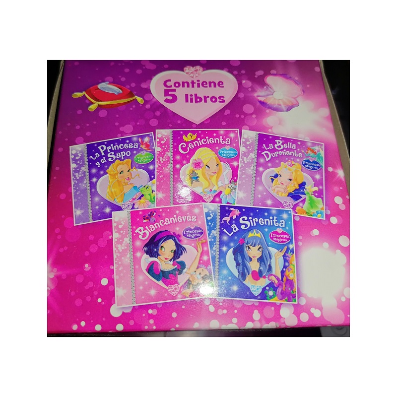 Cofre De Cuentos Para Niñas Princesas Magicas Incluye 5 mini libros