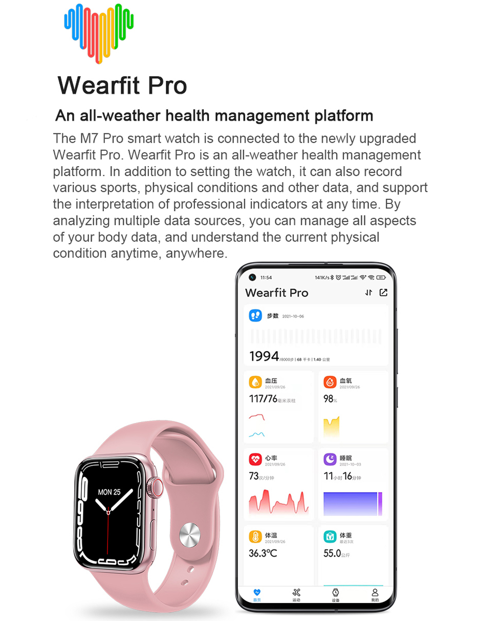 Smartwatch M7 Pro 2022 Reloj Inteligente Serie 7 Petukita Box Negro