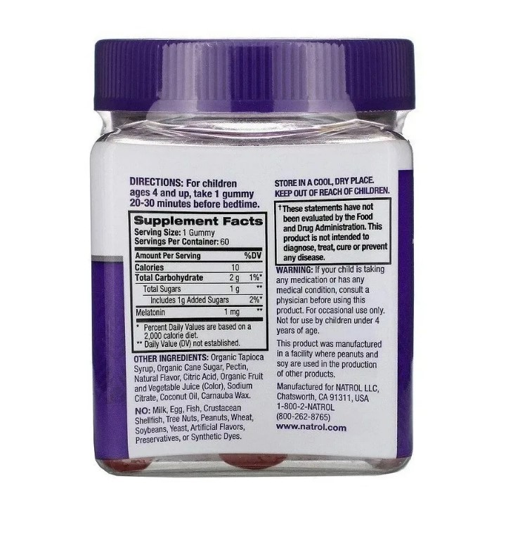 Melatonina Kids Niños Duerme Rápido Y Profundo 60 Gomas
