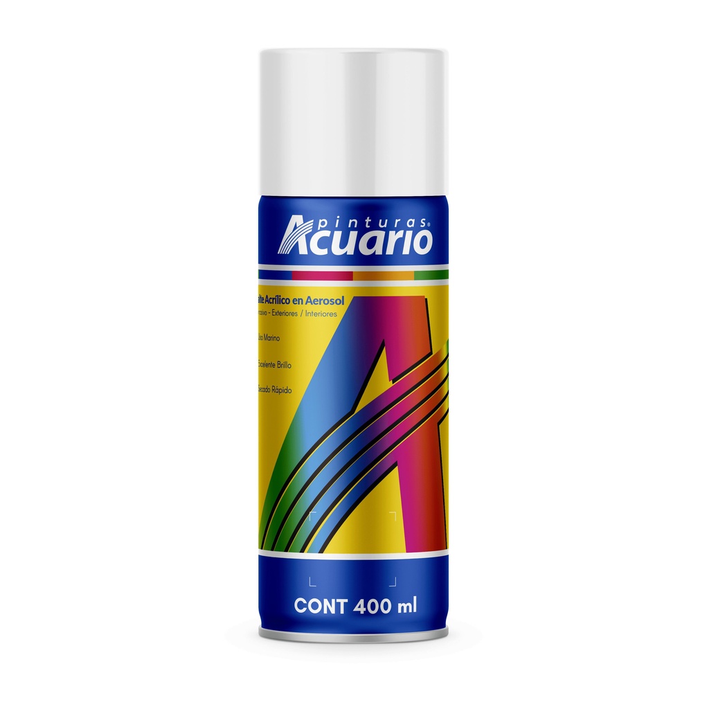 Pintura En Aerosol Acuario Color Blanco Mate 400 Ml AA79605
