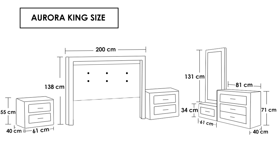 Recamara Aurora King Size 5 Piezas - Gris - Kessa.