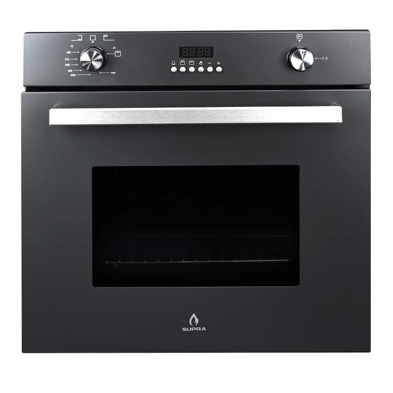 Horno de gas empotrable 60cm en acero inoxidable BLACK VORTEX color negro mate