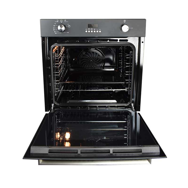 Horno de gas empotrable 60cm en acero inoxidable BLACK VORTEX color negro mate