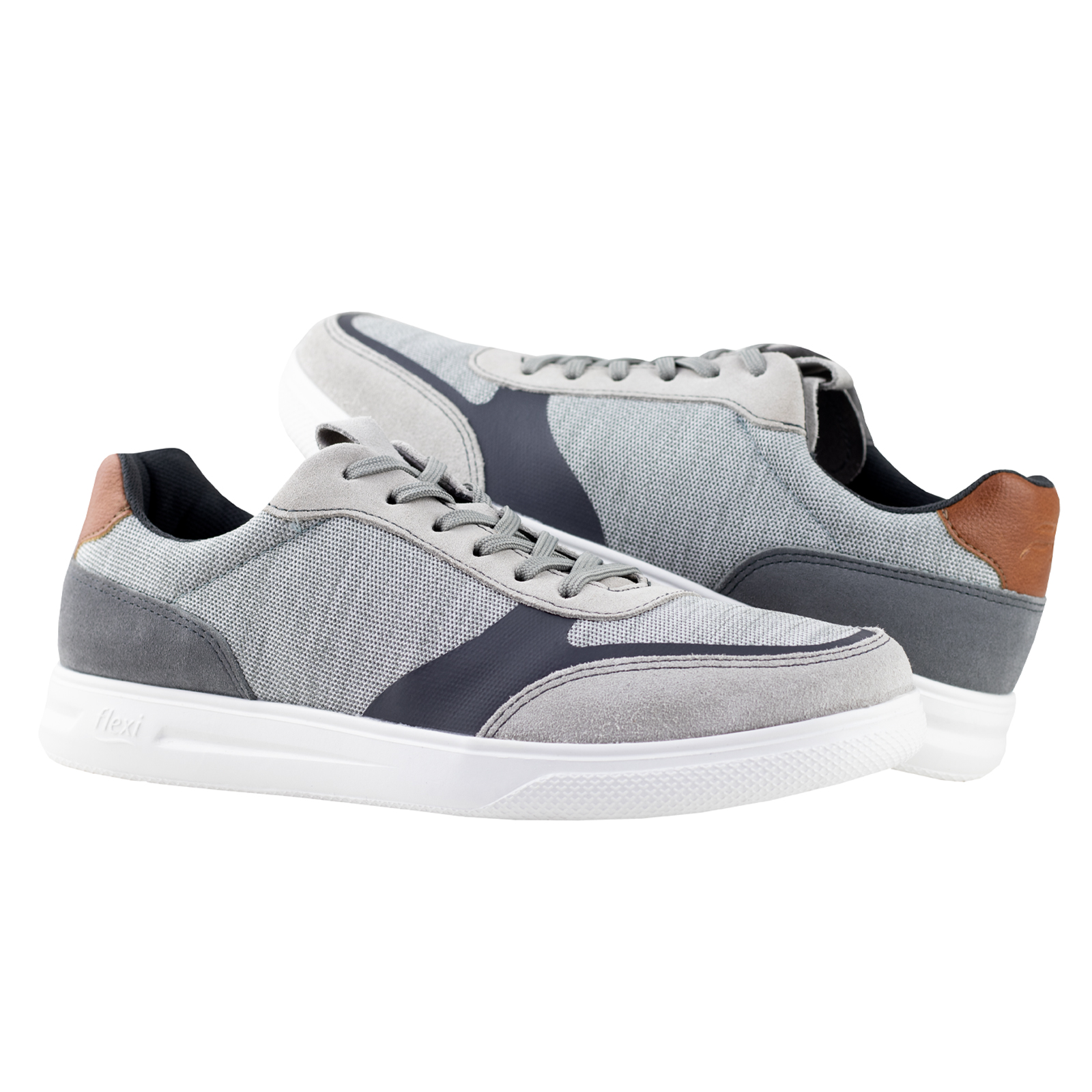 TENIS CASUAL DE TELA CABALLERO FLEXI 401213 GRIS ORIGINALES