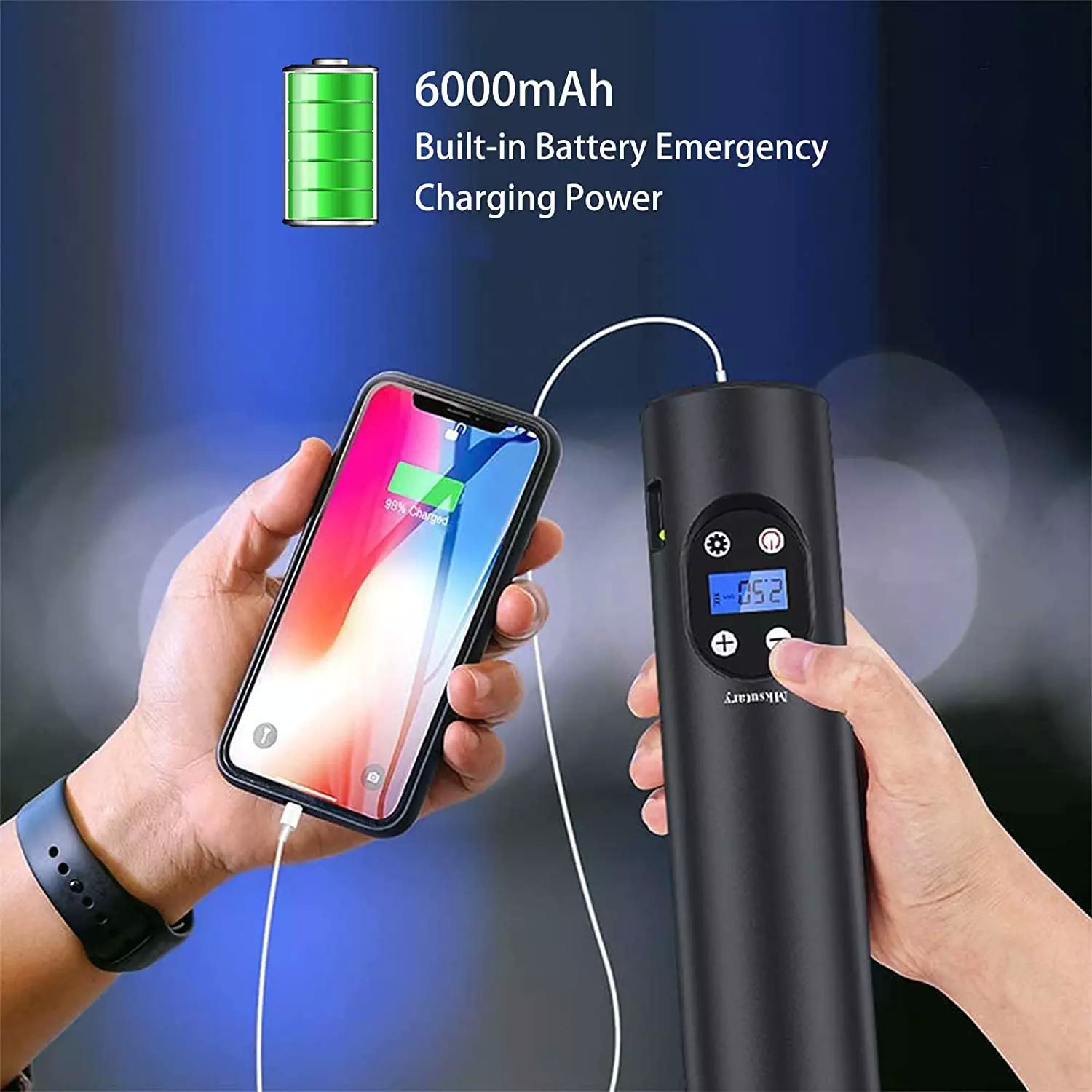 Bomba de aire eléctrica Honey Whale Mksutary Color Negro