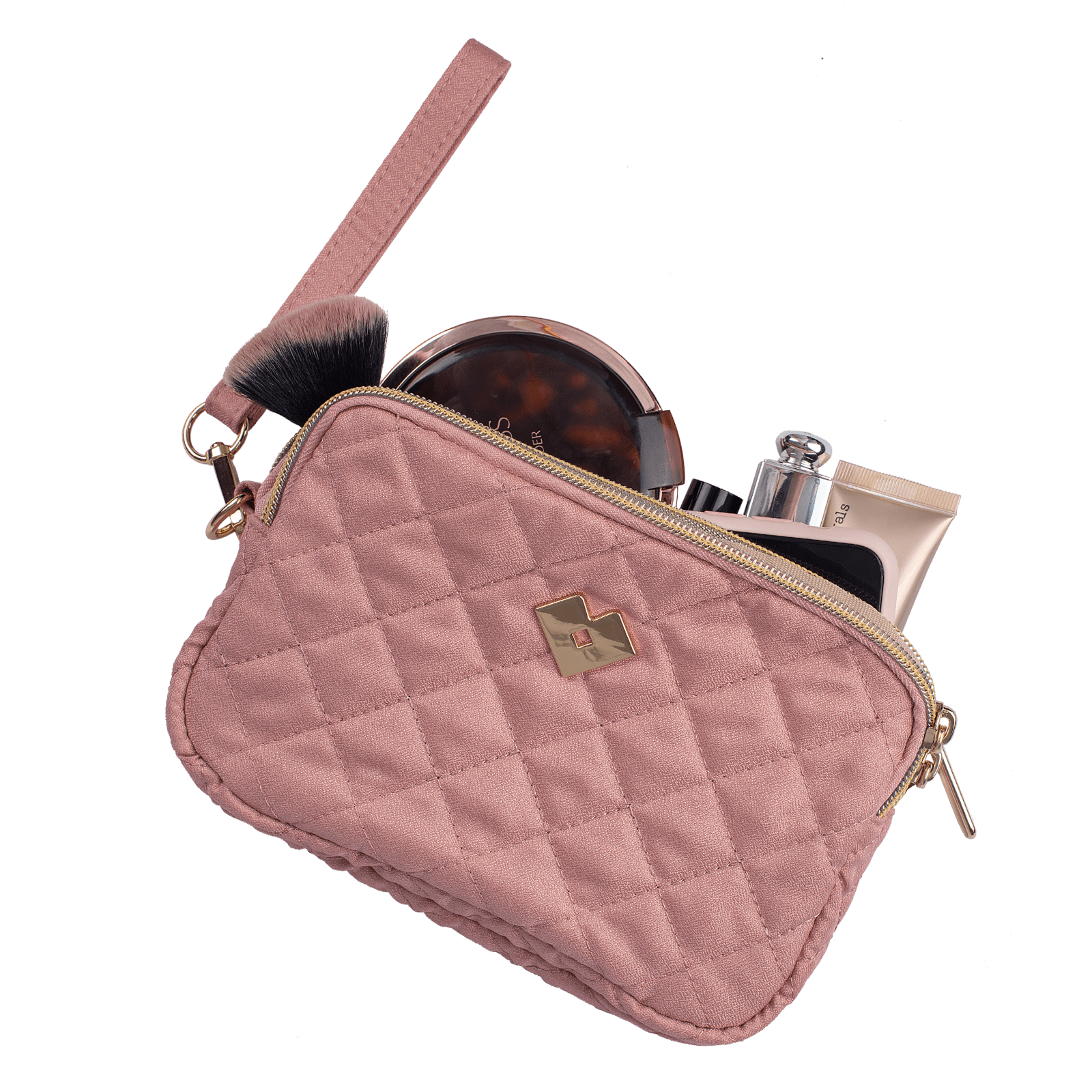 LuckyLy Bolsa de Mano para Mujer tipo Clutch, Ideal como Bolsa para Celular, Cartera Dama y Neceser, Modelo Gaby, Rosa