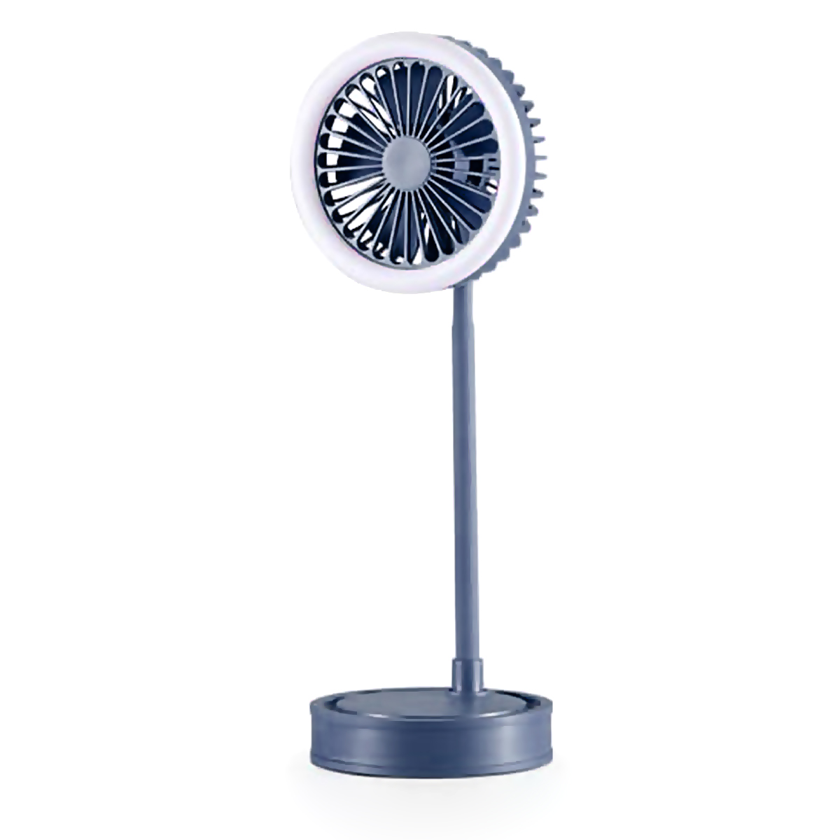 Ventilador portatil + lámpara luz Led de iluminación Recargable USB 3 potencias 360 grados