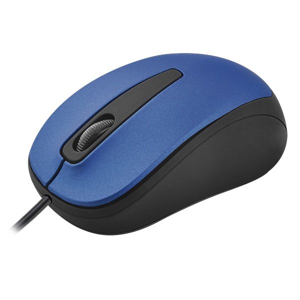 Mouse Quaroni Óptico MAQ02A Alámbrico USB 1200DPI Azul Negro cable computadora pc laptop mac linux