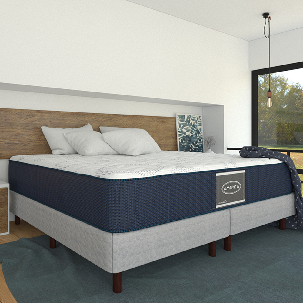 Colchón King Size Cotton Prestige América Ortopédico Con Colchoneta y Acojinado Interno + 2 ALMOHADAS GRATIS