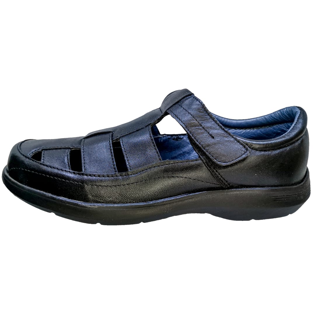 Huarache Especial Pie Delicado ó Diabético Hombre Amplio Café / Negro / Shedron