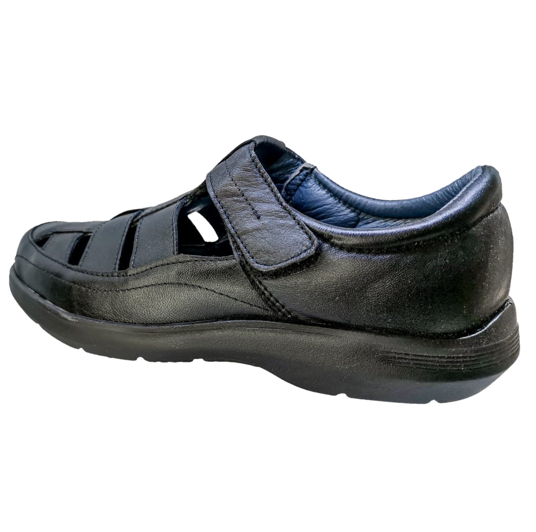 Huarache Especial Pie Delicado ó Diabético Hombre Amplio Café / Negro / Shedron