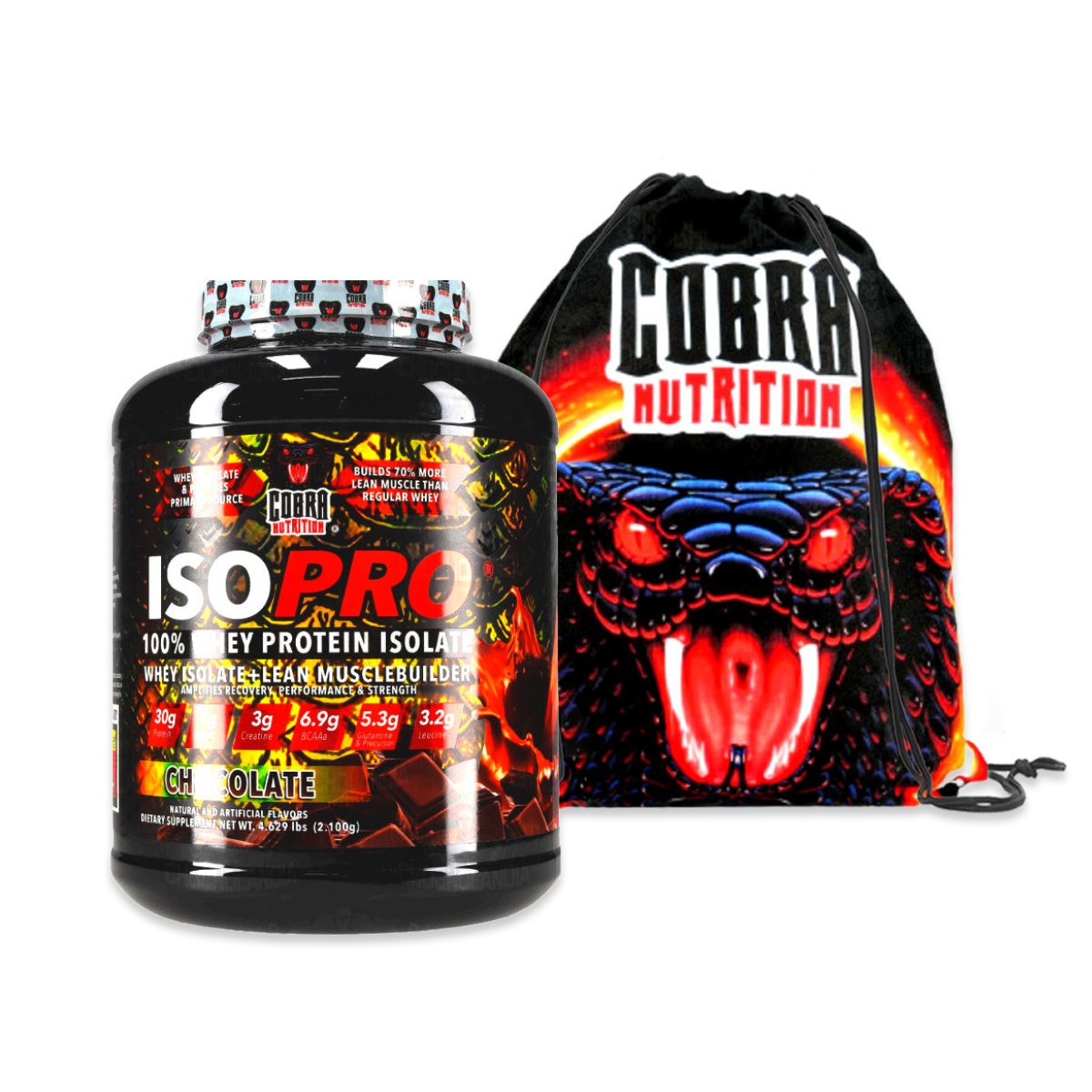 Proteína Cobra Nutrition ISO PRO Chocolate 60 Servicios + Bolsa Deportiva Cobra