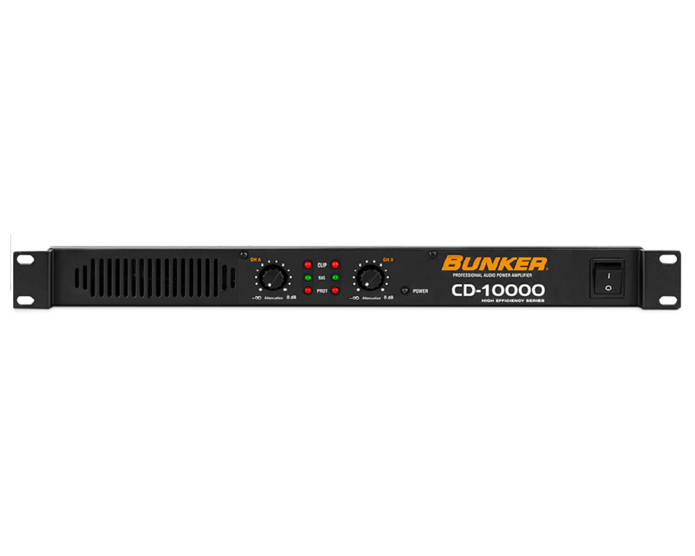 Amplificador De Audio Bunker CD-10000 De 1000w Rms, Clase D