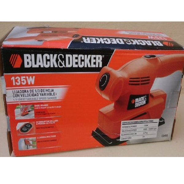 Lijadora de 1/3" de hoja con velocidad variable 135W, 120V, 6500 - 10000rpm BLACK & DECKER modelo: CD450 - B3.