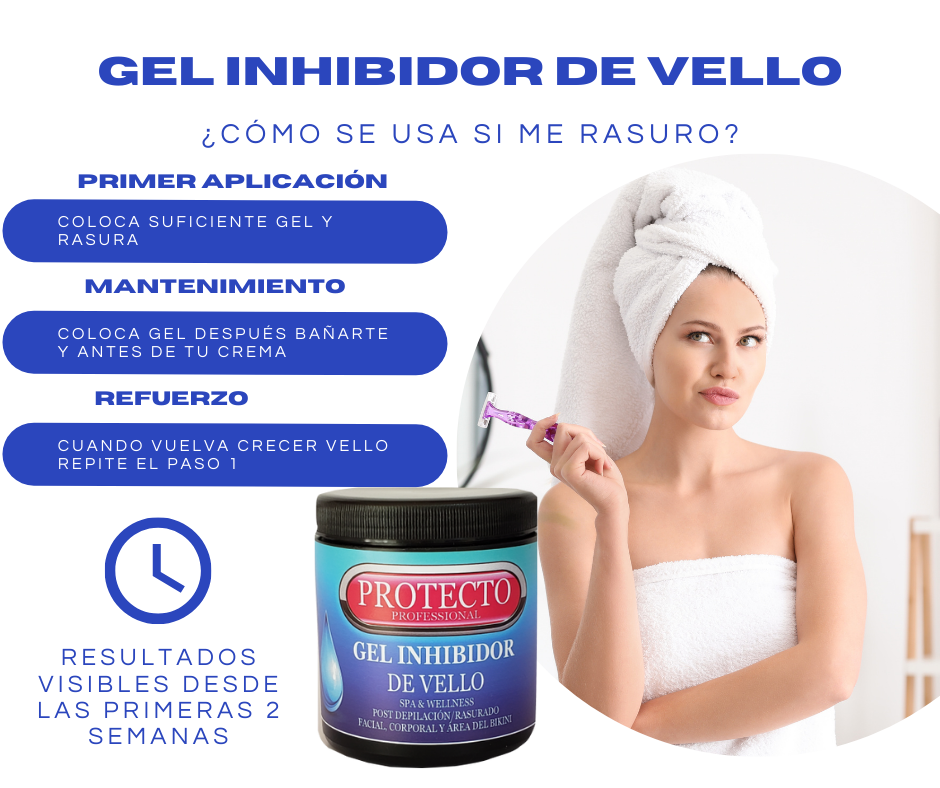 Gel Inhibidor Vello Púbico Facial Corporal Post Depilación