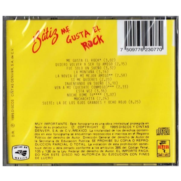 CD Javier Bátiz ~ Me gusta el rock