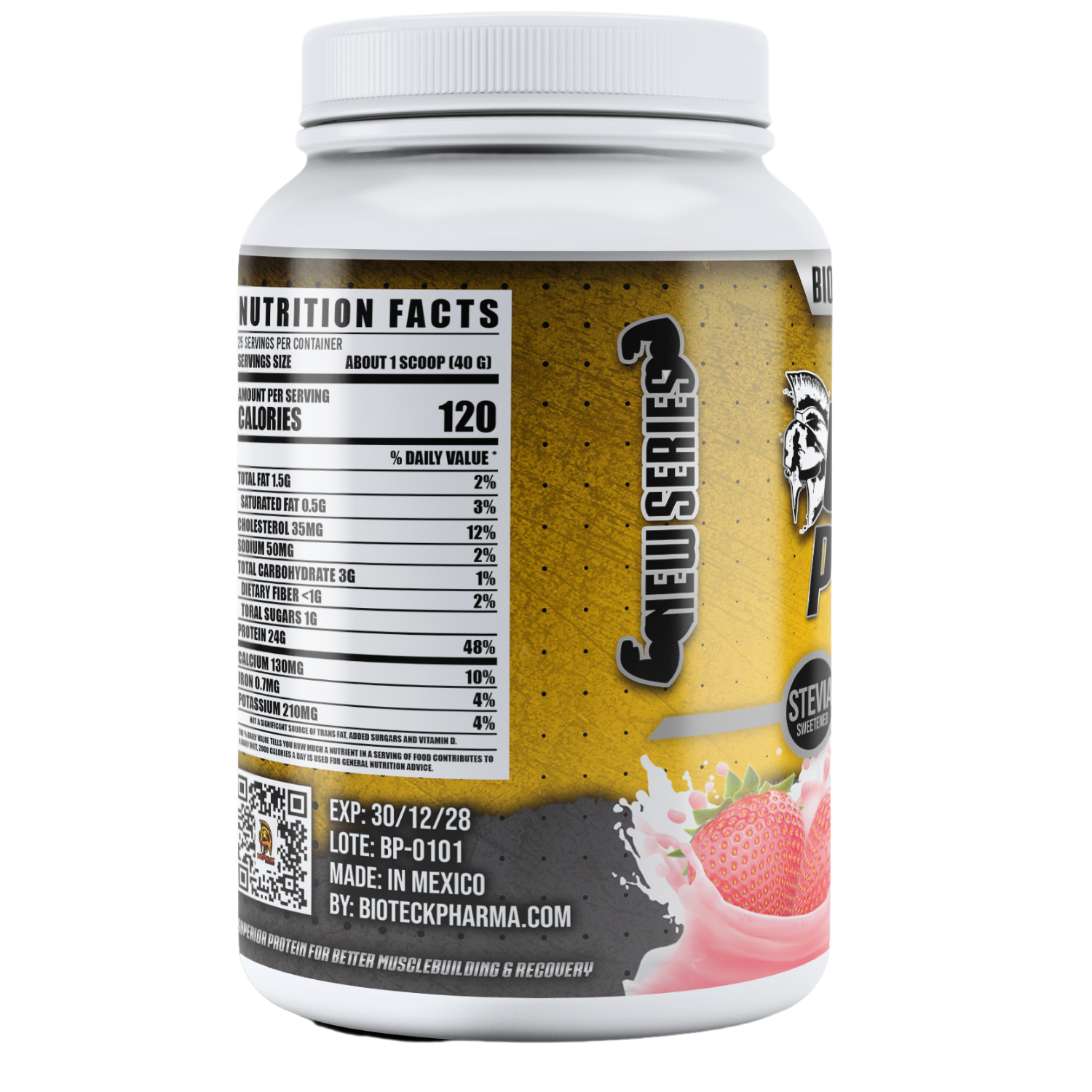 BIOTECKPHARMA| 100% Whey Protein Sabor Fresa 2.20 lbs | 1000 grs.	