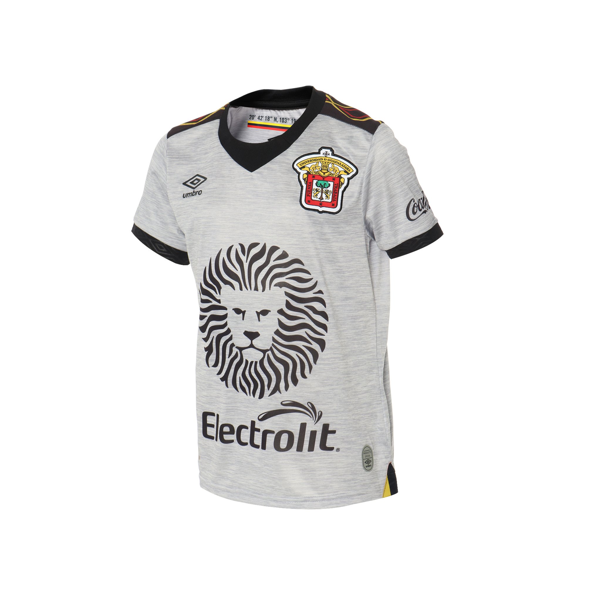 Jersey Umbro UDG de Leones Negros Edicion Especial 45 Aniversario Para Niños Gris 