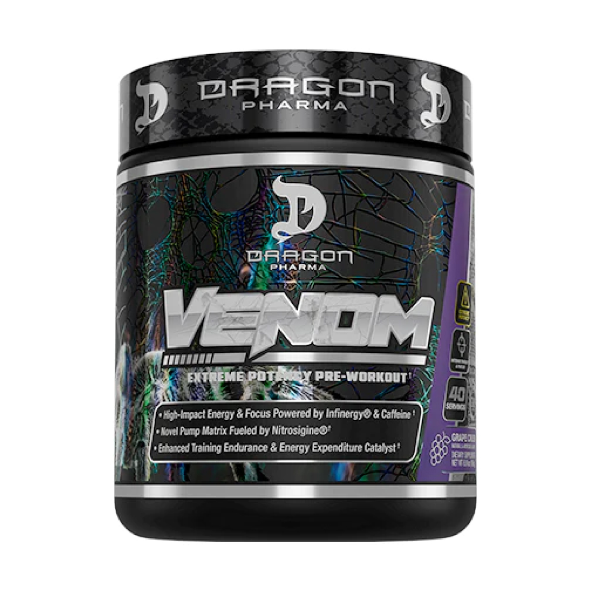 Pre-Entreno Dragon Pharma Venom 196g 40 Serv. - Tamarindo