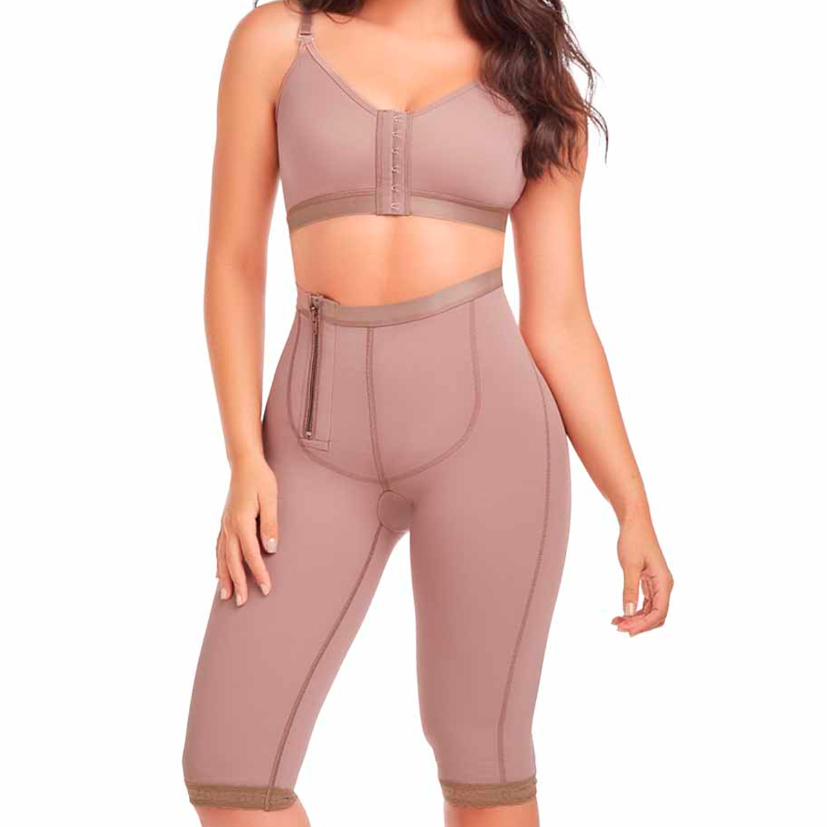 Faja Ciclista Fajate de Cierre Lateral a la Rodilla, Faja Colombiana Moldeadora Lavanta Gluteos y Aplana Abdomen Alta Compresion Fajate.