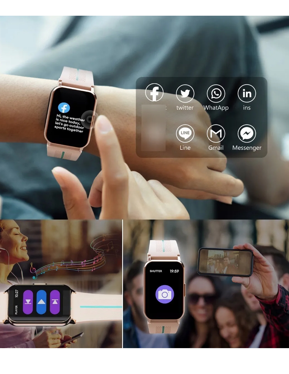Reloj Inteligente Smart Watch Petukita Box H76 Bluetooth Fitness Dorado