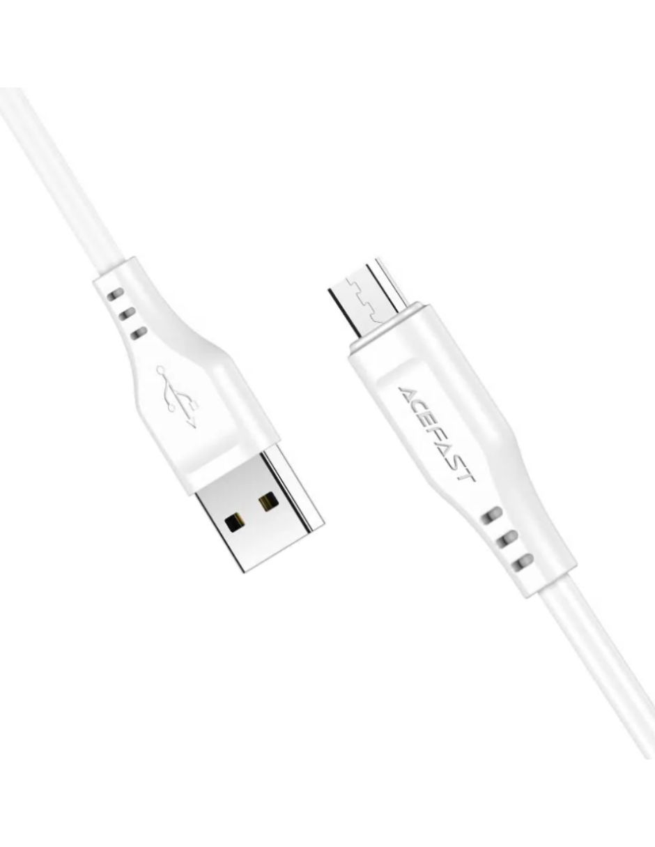 Cable de Carga Rápida USB-A a USB Micro 1.2 m Blanco