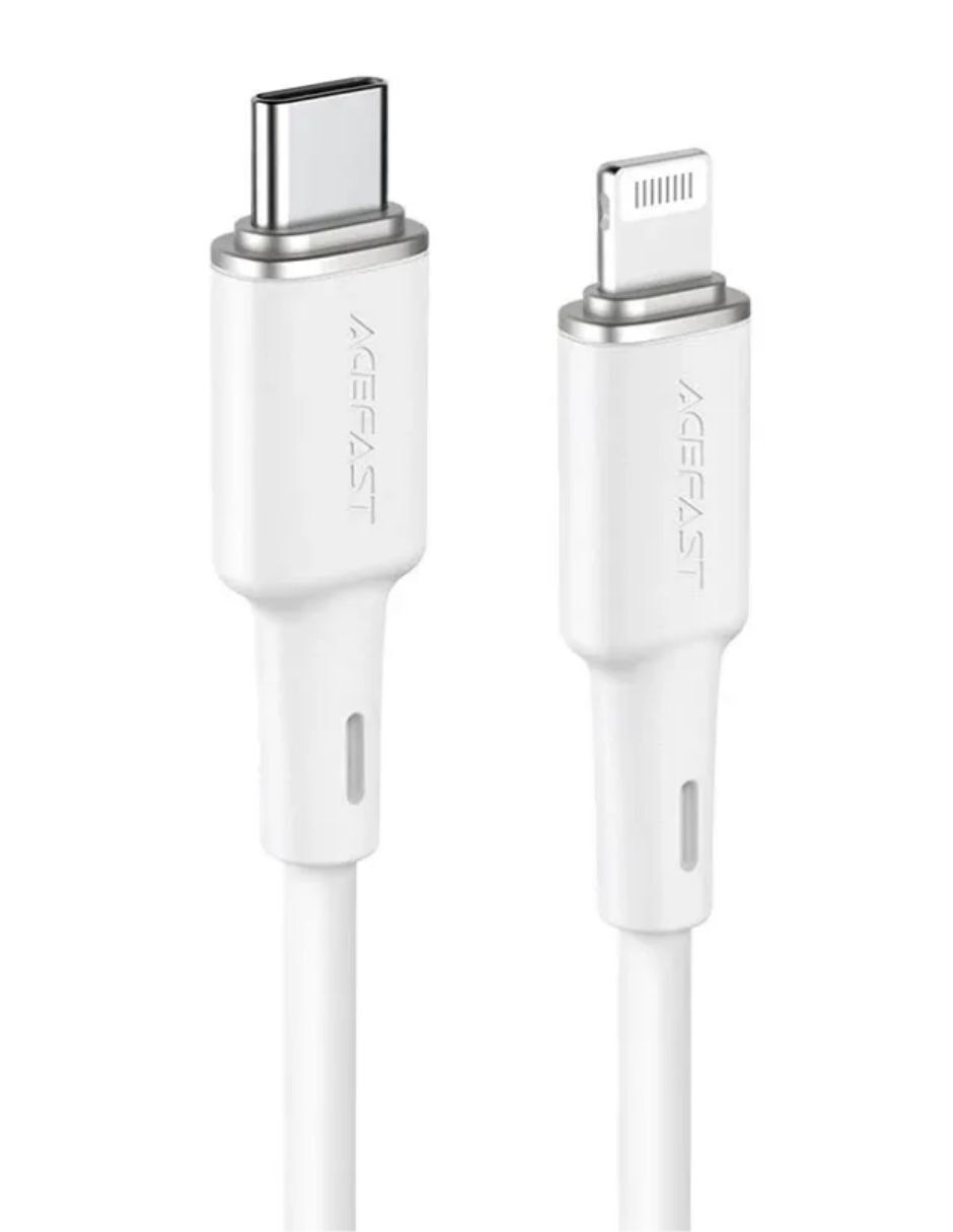 Cable con certificación MFI USB-C a Lightning Carga Rápida 1.2m Blanco