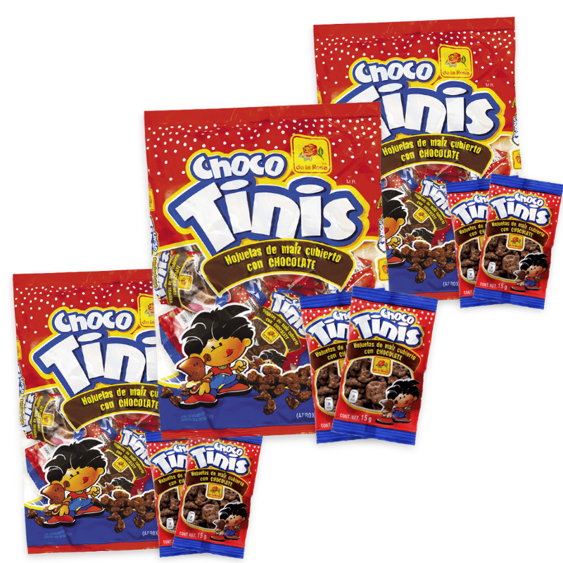 Paquete 4 Choco Tinis Bolsa 25 piezas c/u
