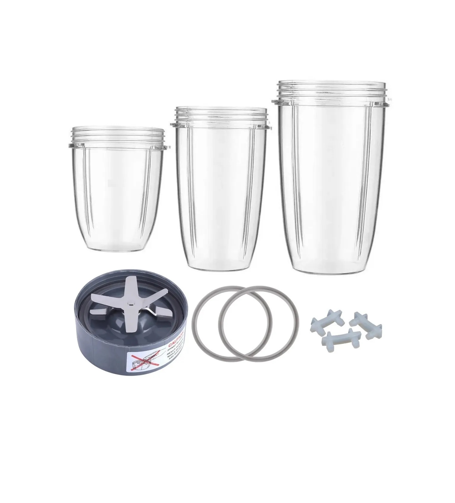 Set Vasos Con Aspa Empaques Y Hules Nutribullet Repuestos