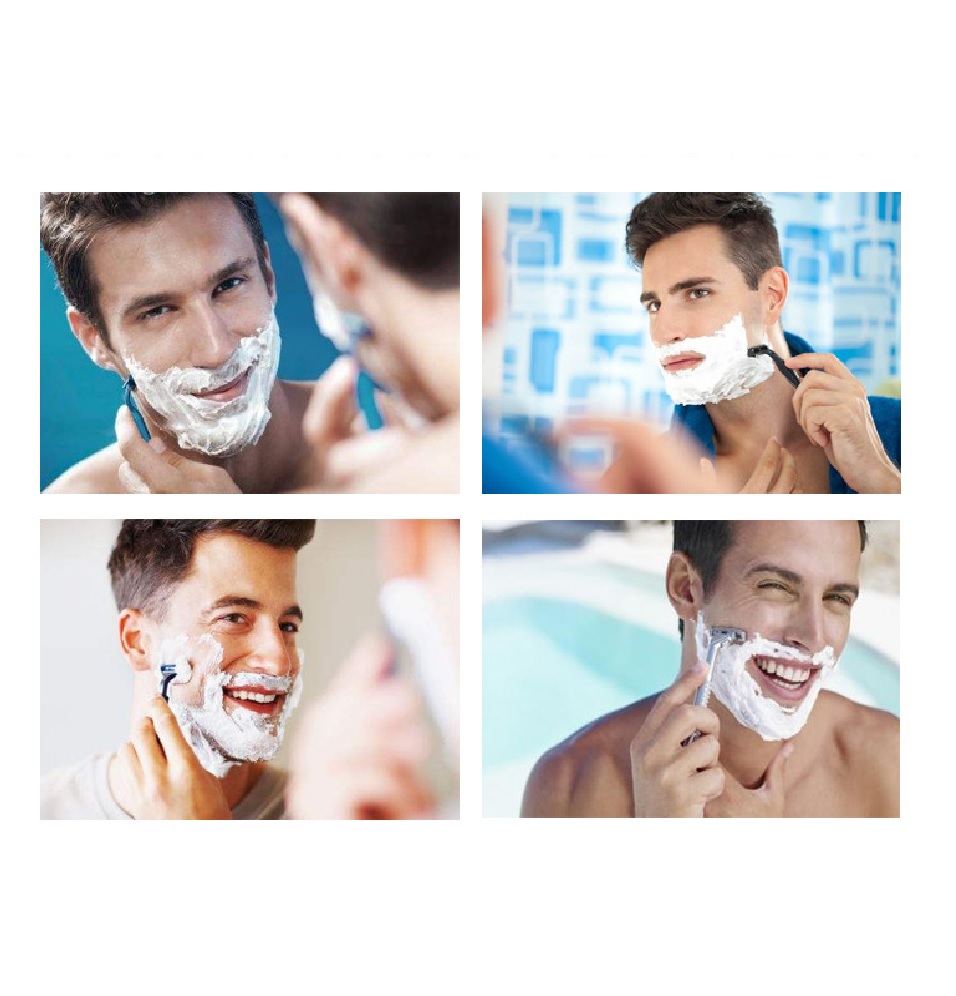 Maquinilla rastrillo afeitar hombre mujer negro metal doble filo cara piernas brazos portátil