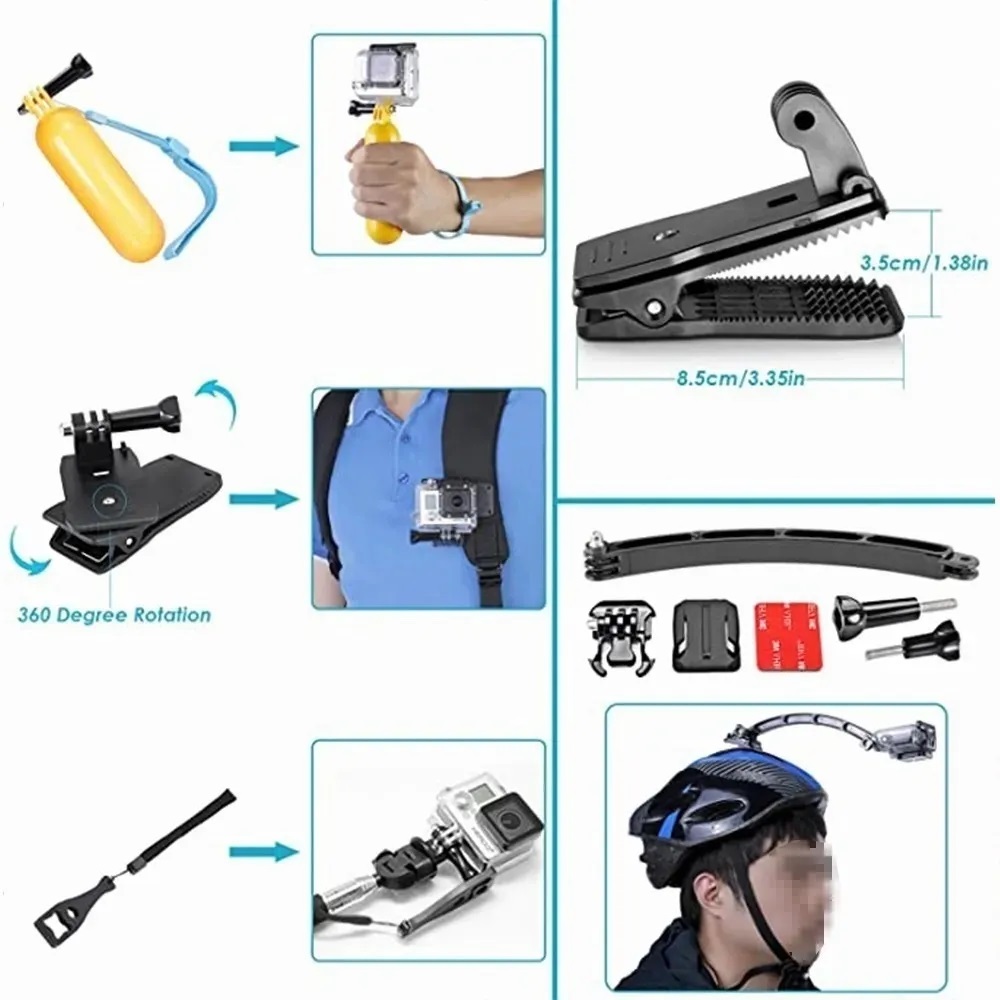 Kit De Accesorios Cámara De Acción 50 En 1 Para Gopro