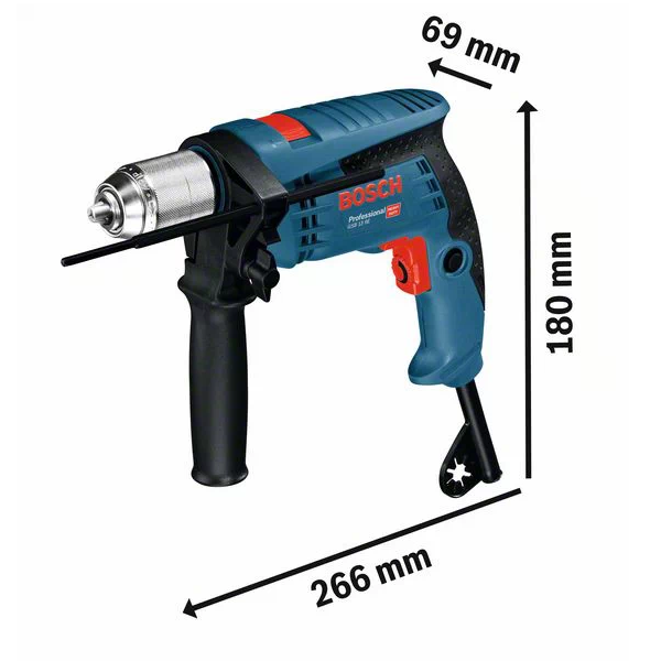 Taladro de percusión 1/2", 650W, 127V, 3.150 rpm, 47.250 bpm, BOSH modelo: GSB 13 RE. 