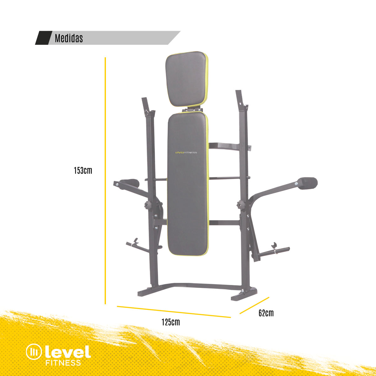 Banco Multiposiciones LOKI Gym Pecho Discos Bicep 5 En 1 Pesas