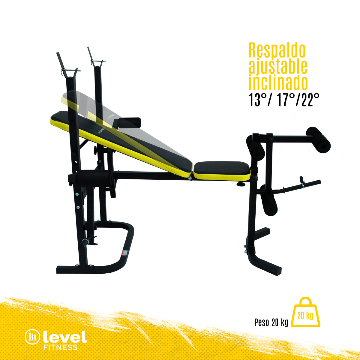 Banco Multiposiciones LOKI Gym Pecho Discos Bicep 5 En 1 Pesas